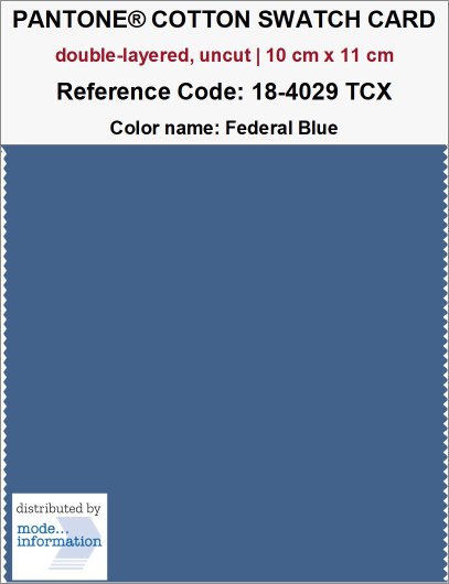 【さわ】2点 PANTONE COTTON SWATCH CARD 18-4029 TCX Federal Blue (double-layered…