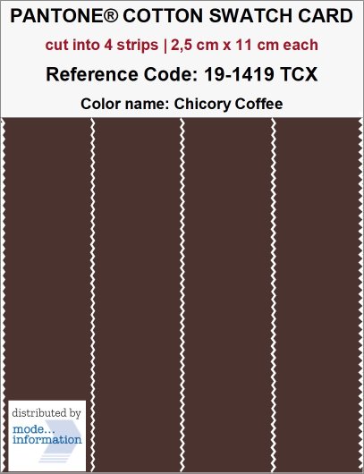 その他 PANTONE for fashion and  COLOR CARD PANTONE COTTON SWATCH CARD 19-1419 TCX Chicory Coffee (cut into 4 st…