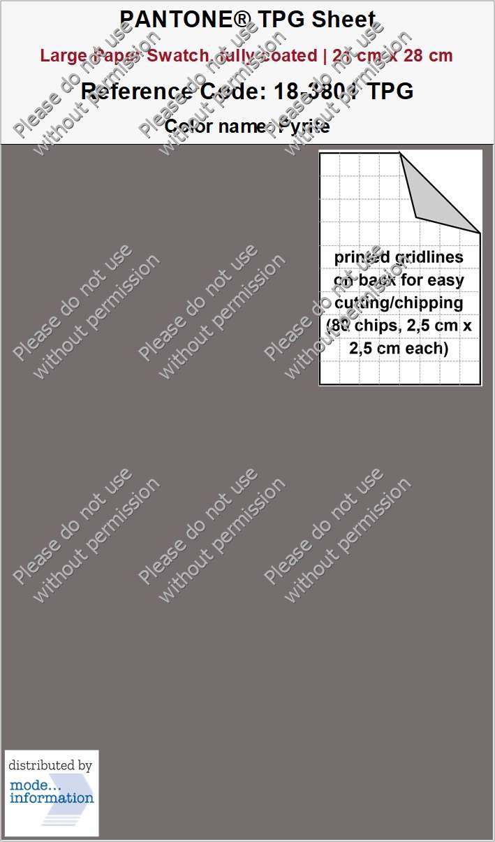 PANTONE® TPG Sheet 18-3801 TPG Pyrite (Large Paper Swatch Card, fully coated | 21 cm x 28 cm)
